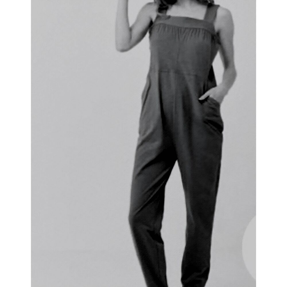 Pact Jumpsuit Women's XS Black Alice Overalls Organic Cotton Stretch Lounge